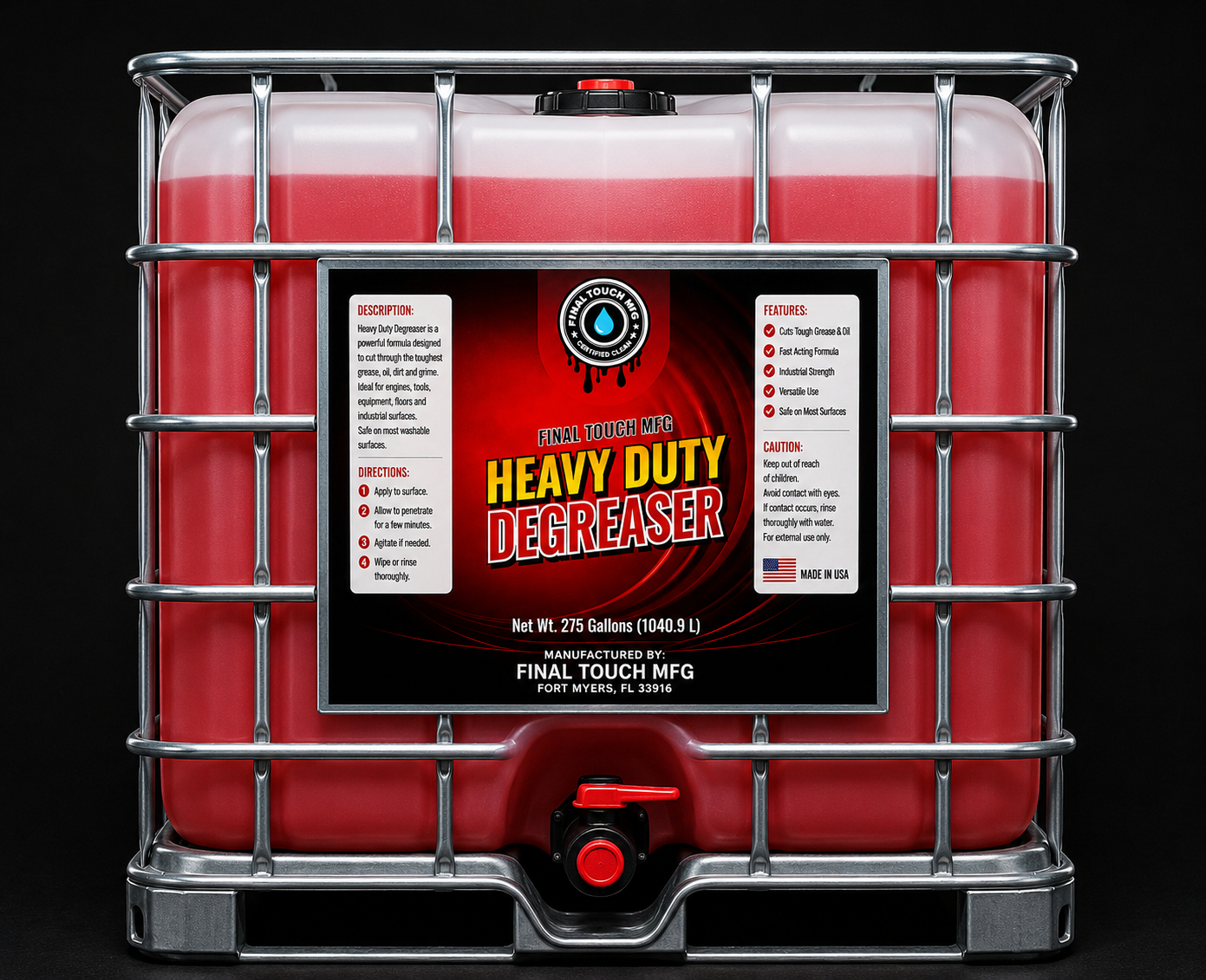 FINAL TOUCH MFG HEAVY DUTY DEGREASER | PROFESSIONAL STRENGTH COMMERCIAL CLEANER