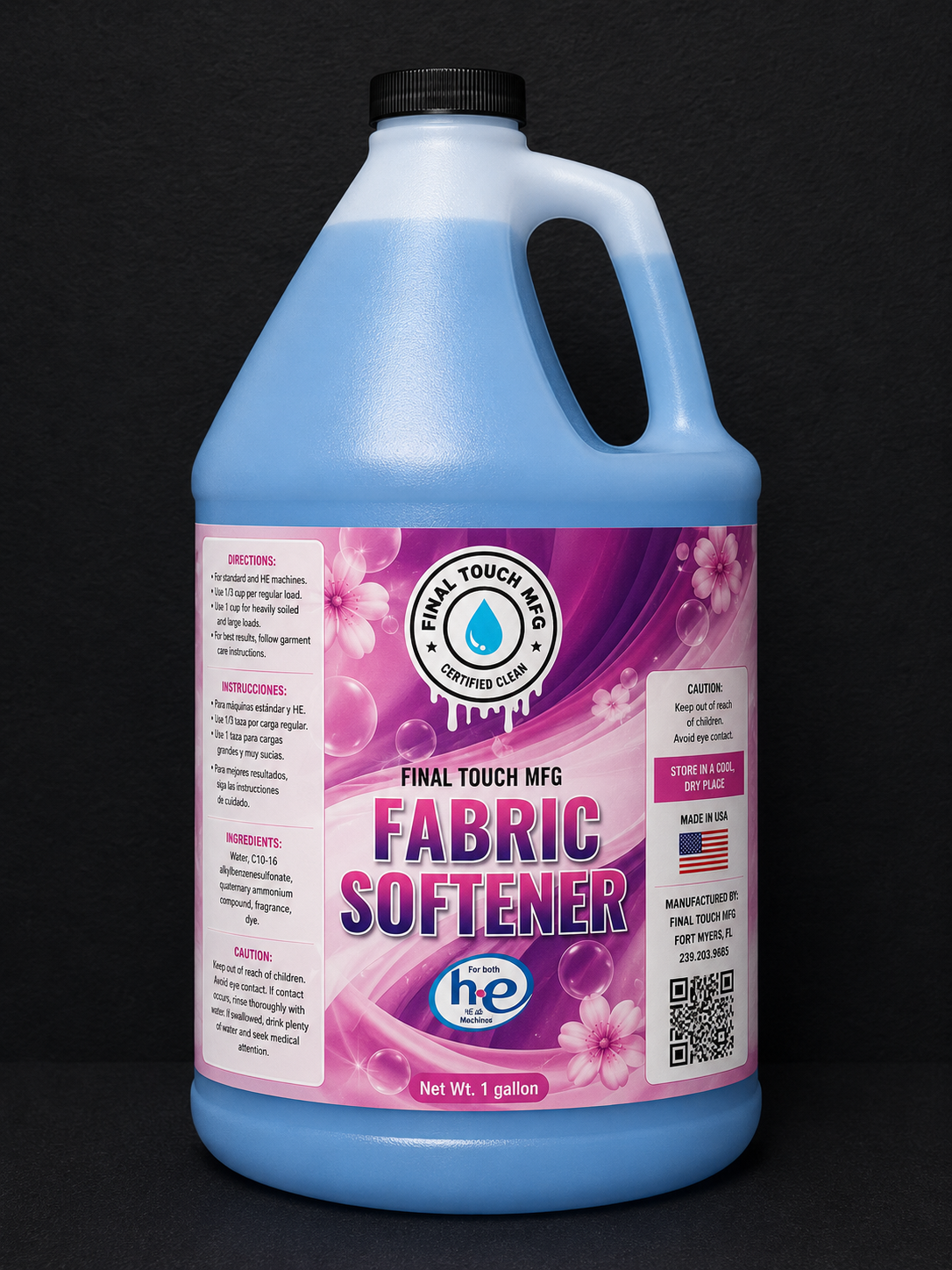 FINAL TOUCH MFG BLUE FABRIC SOFTENER – ULTRA FRESH CONCENTRATED FABRIC CONDITIONER
