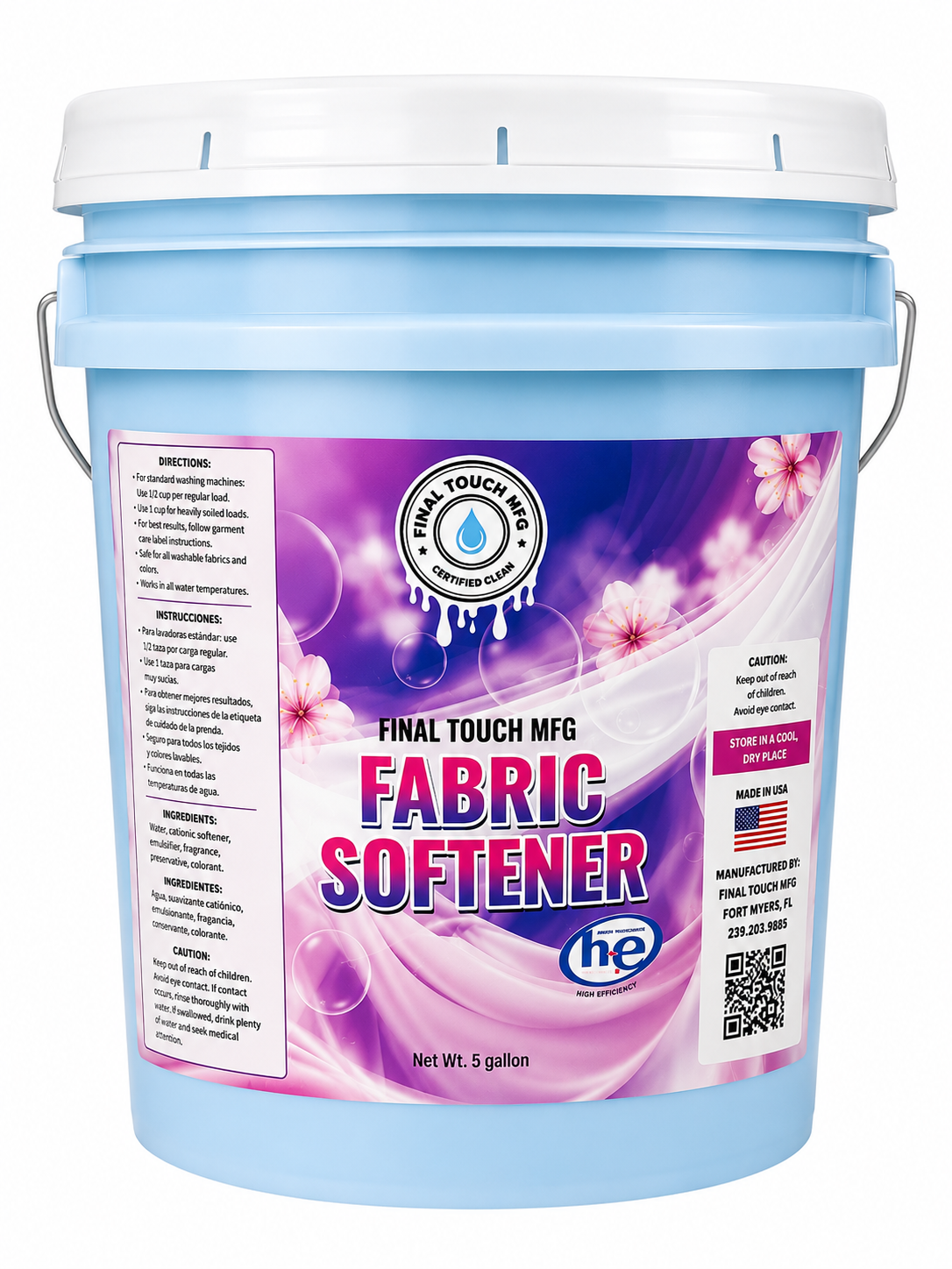 FINAL TOUCH MFG BLUE FABRIC SOFTENER – ULTRA FRESH CONCENTRATED FABRIC CONDITIONER