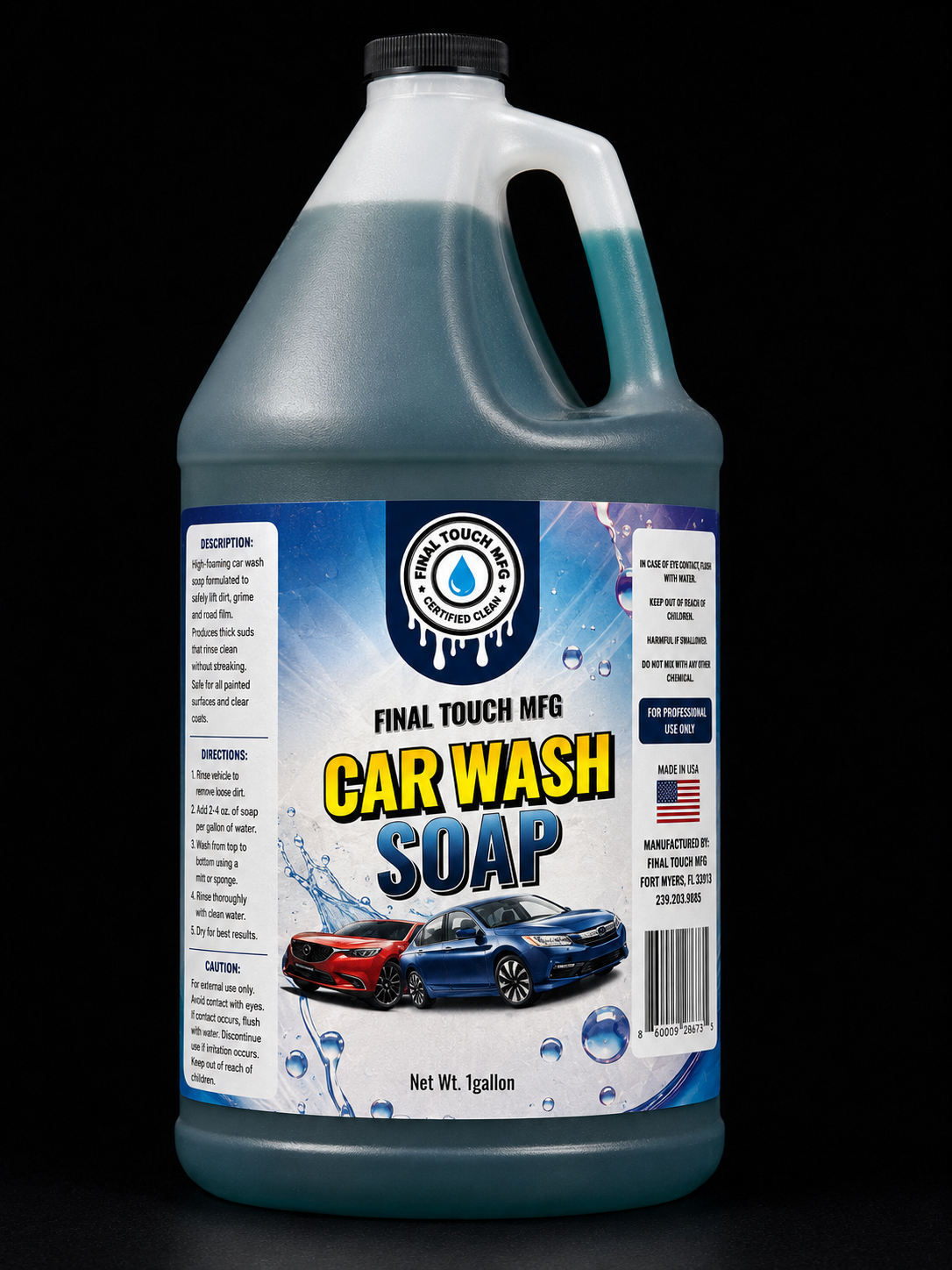 FINAL TOUCH MFG HIGH SUDS CAR WASH SOAP | NEUTRAL pH PROFESSIONAL FORMULA