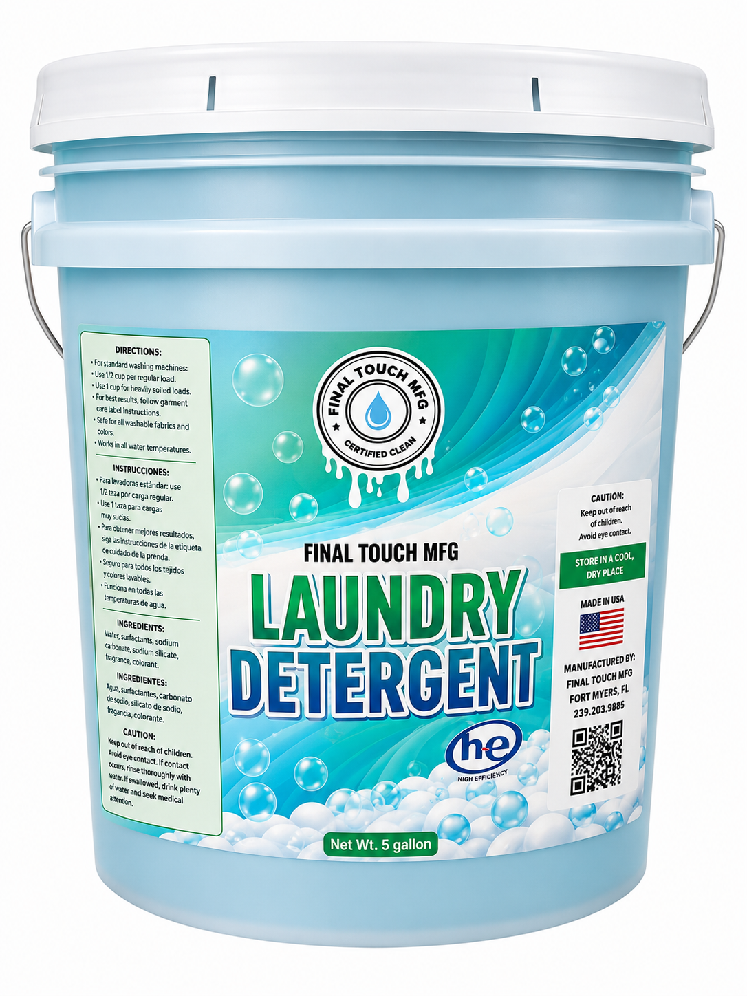 FINAL TOUCH MFG BLUE LAUNDRY DETERGENT – HIGH EFFICIENCY LIQUID LAUNDRY SOAP