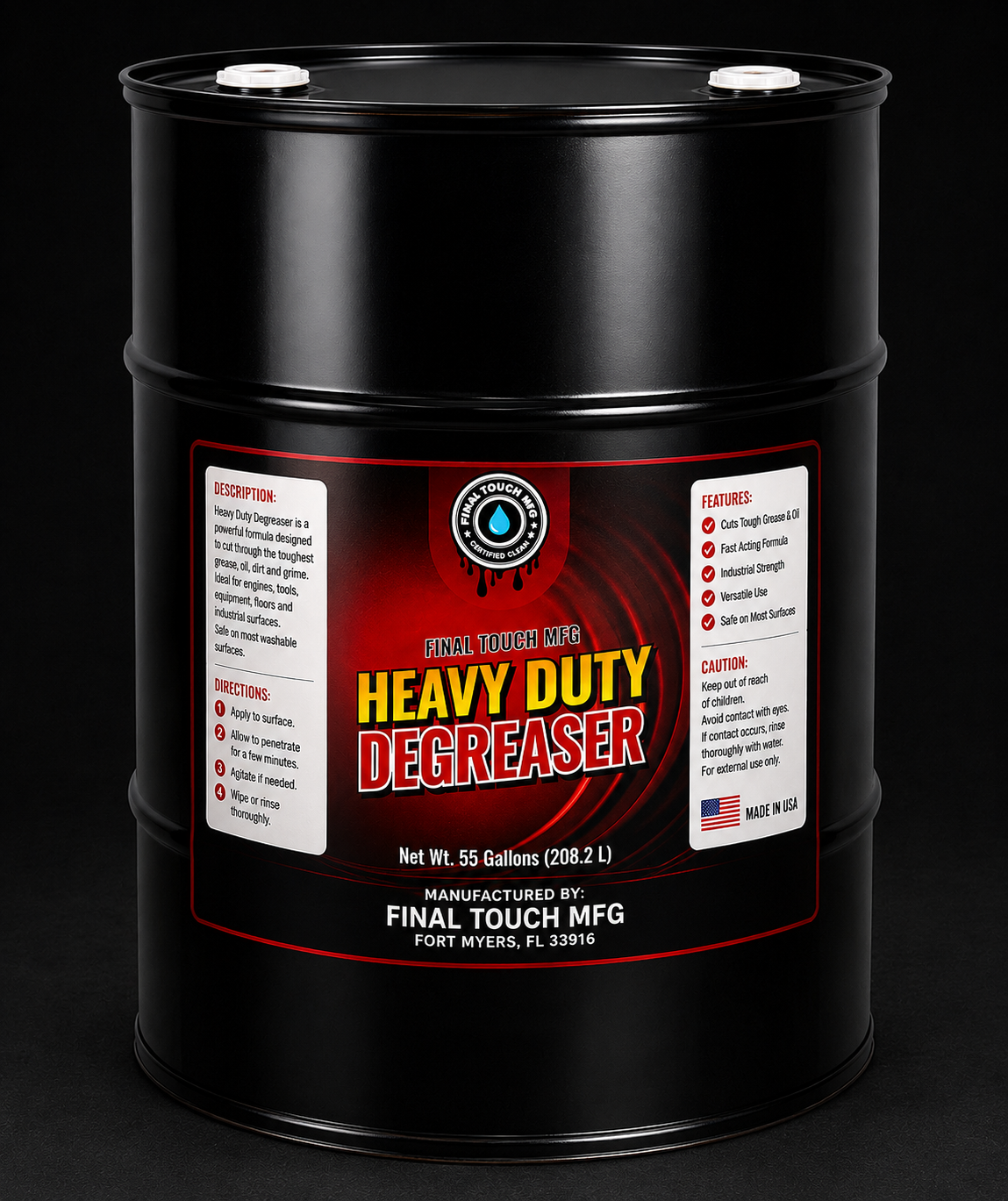 FINAL TOUCH MFG HEAVY DUTY DEGREASER | PROFESSIONAL STRENGTH COMMERCIAL CLEANER