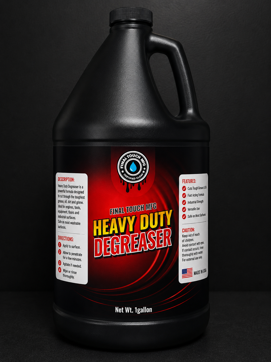 FINAL TOUCH MFG HEAVY DUTY DEGREASER | PROFESSIONAL STRENGTH COMMERCIAL CLEANER