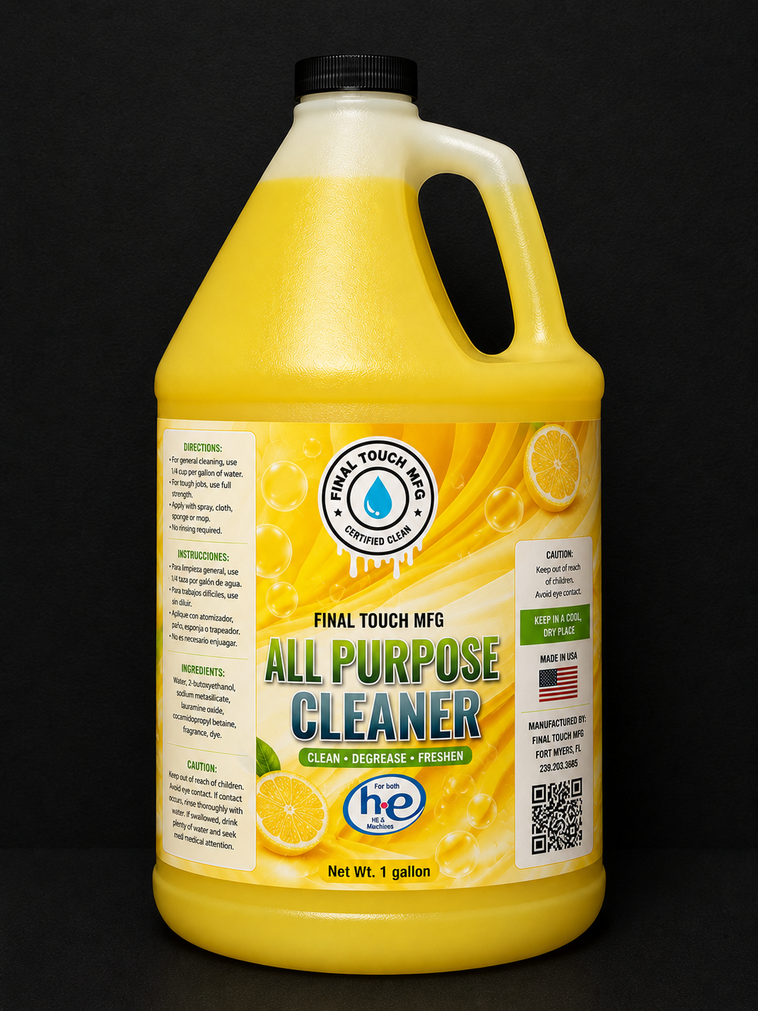 FINAL TOUCH MFG ALL PURPOSE CLEANER – LEMON SCENTED