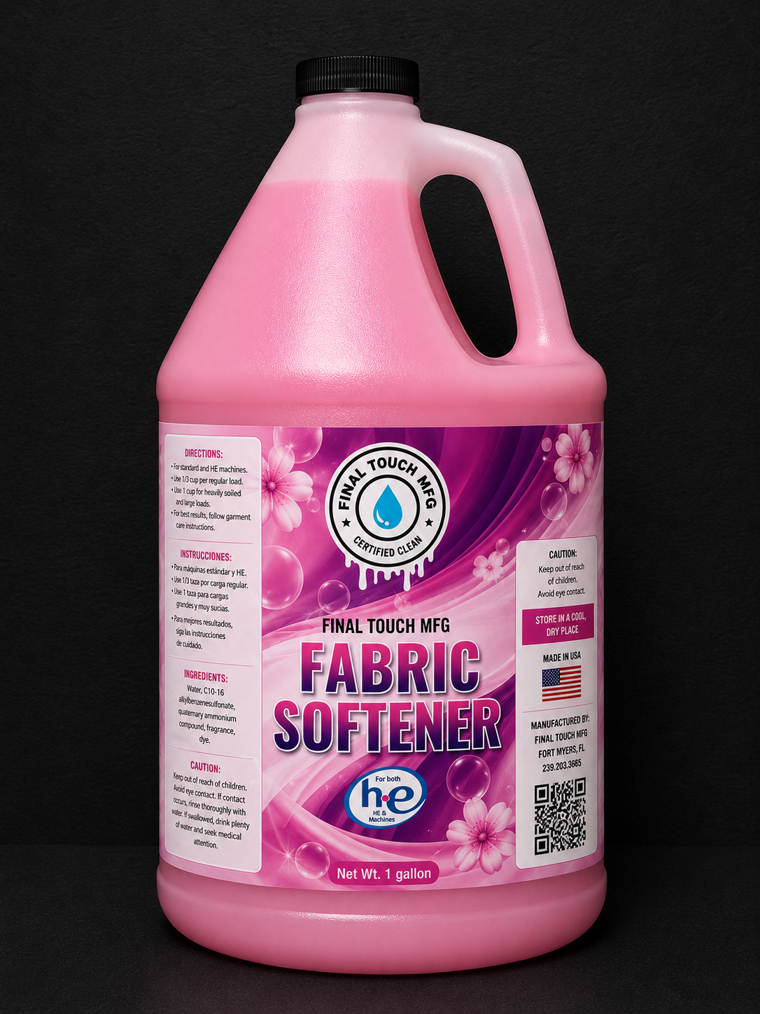 FINAL TOUCH MFG PINK FABRIC SOFTENER – ULTRA FRESH CONCENTRATED FABRIC CONDITIONER
