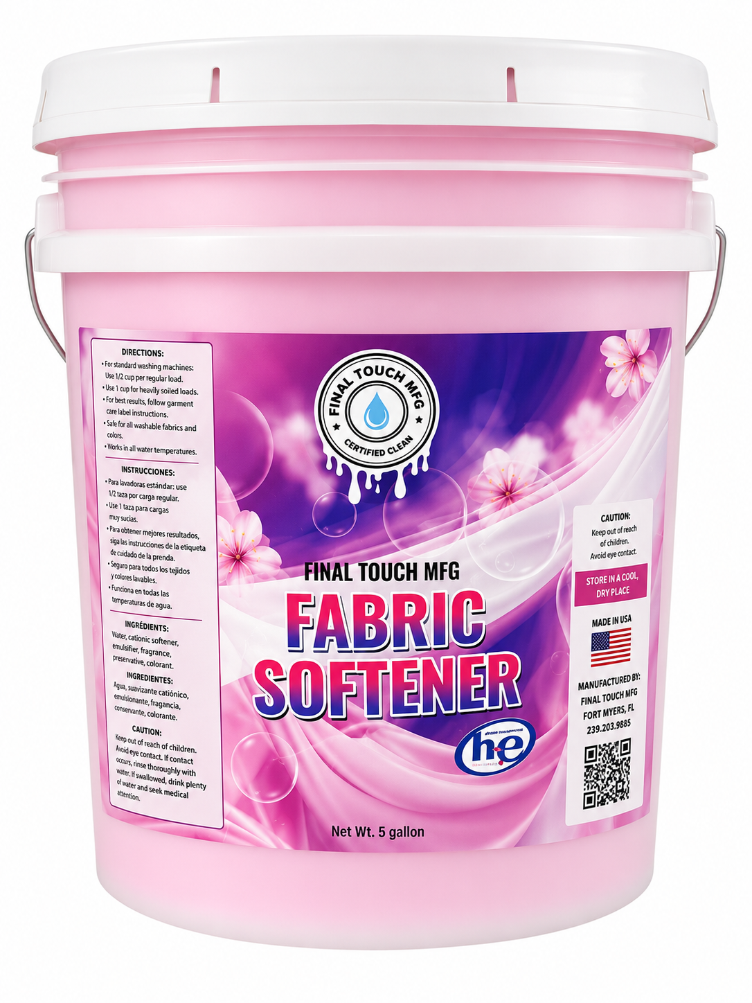 FINAL TOUCH MFG PINK FABRIC SOFTENER – ULTRA FRESH CONCENTRATED FABRIC CONDITIONER