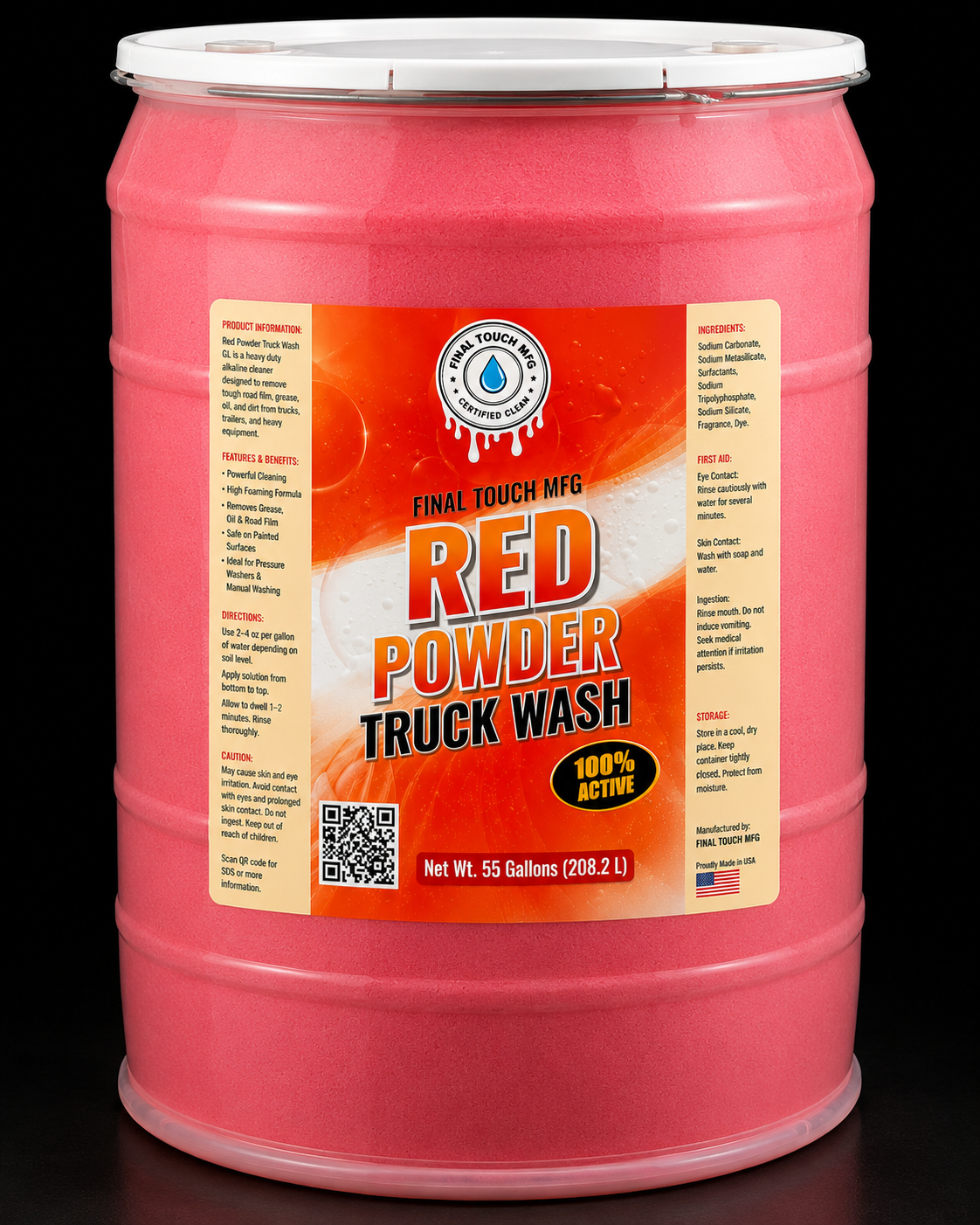 FINAL TOUCH MFG RED POWDER TRUCK WASH | HEAVY DUTY MUD & FLEET CLEANING POWDER