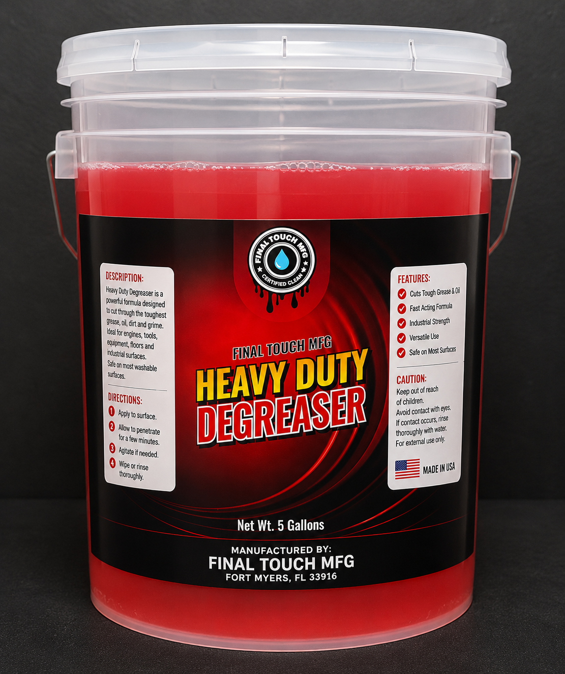 FINAL TOUCH MFG HEAVY DUTY DEGREASER | PROFESSIONAL STRENGTH COMMERCIAL CLEANER