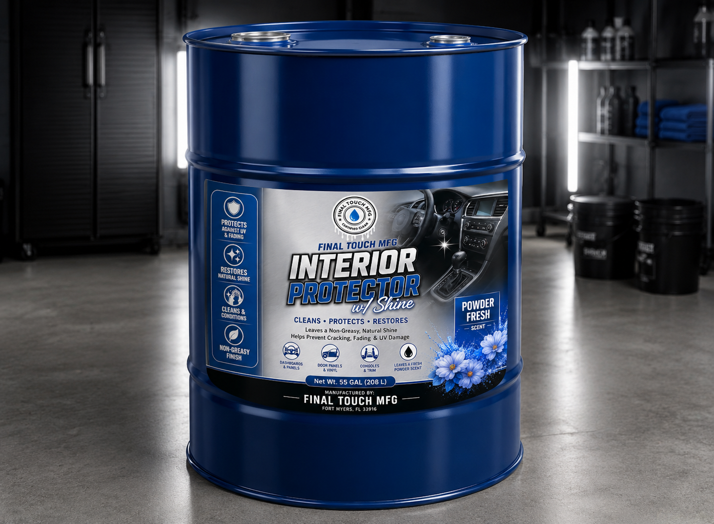 Final Touch MFG Interior Protector – Powder Fresh Interior Dressing & Protectant With Shine