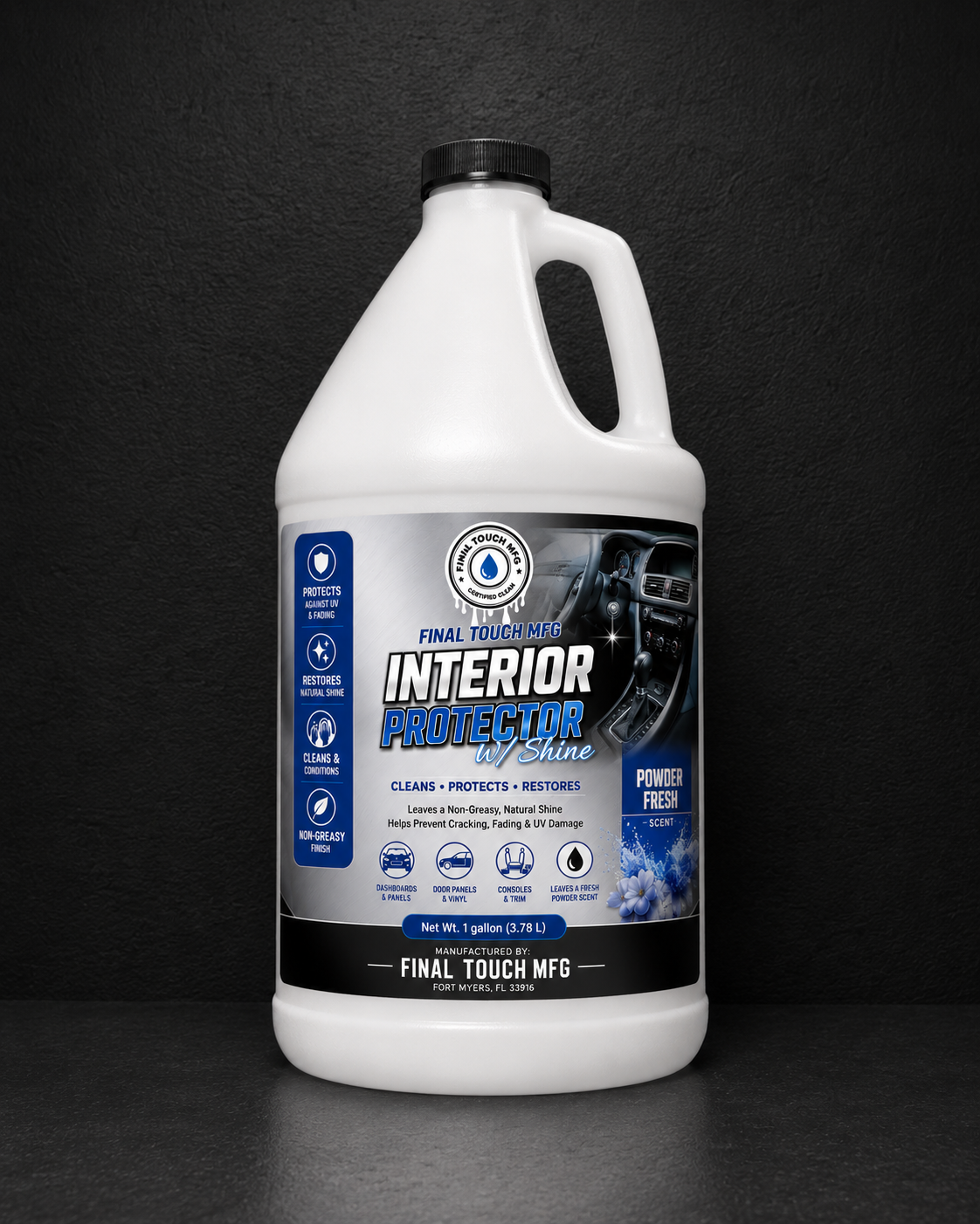 Final Touch MFG Interior Protector – Powder Fresh Interior Dressing & Protectant With Shine