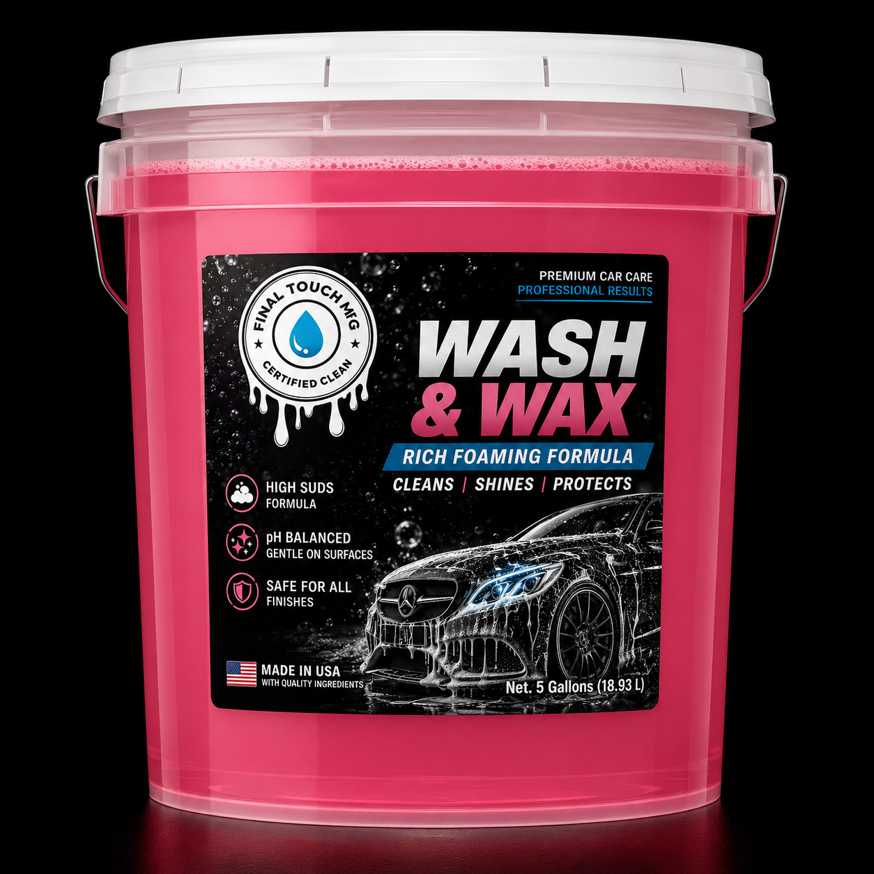 FINAL TOUCH MFG PREMIUM WASH &amp; WAX | HIGH SUDS GLOSS ENHANCING CAR WASH SOAP