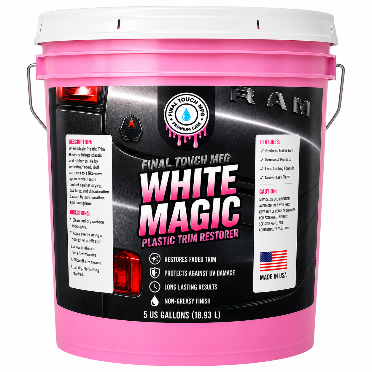 FINAL TOUCH MFG WHITE MAGIC PLASTIC TRIM RESTORER | MATTE FINISH PLASTIC &amp; TRIM RESTORER